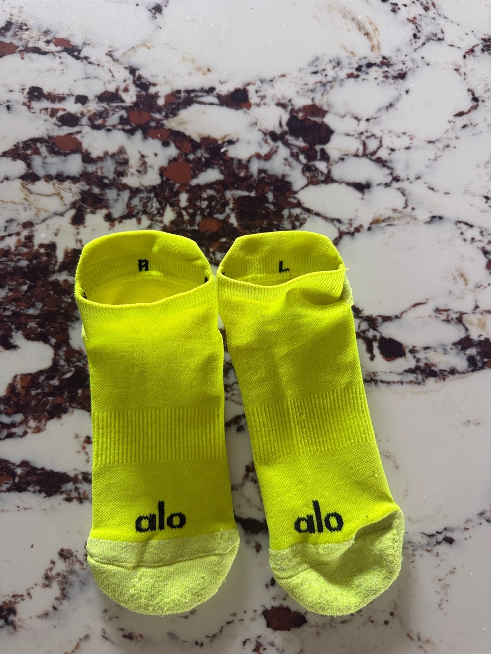 ALO Yoga Neon Yellow Low-Cut Athletic Socks